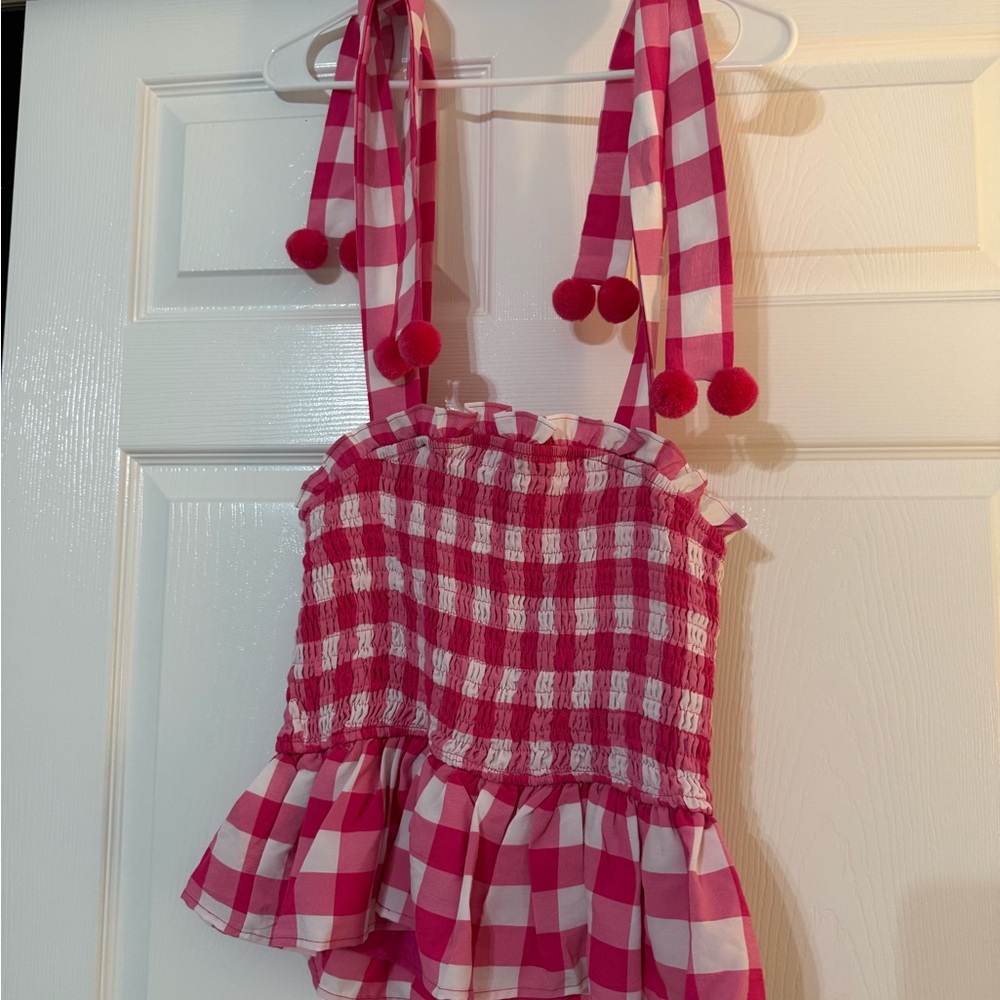 Pink & white summer tank